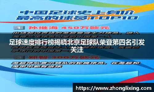 足球速度排行榜揭晓北京足球队荣登第四名引发关注